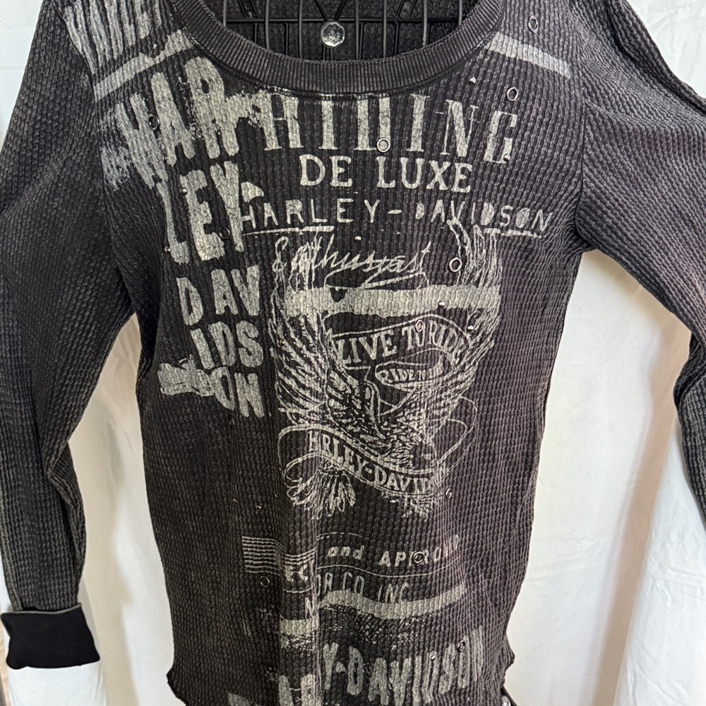 Harley-Davidson Black and Gray Graphic Shirt size 2W